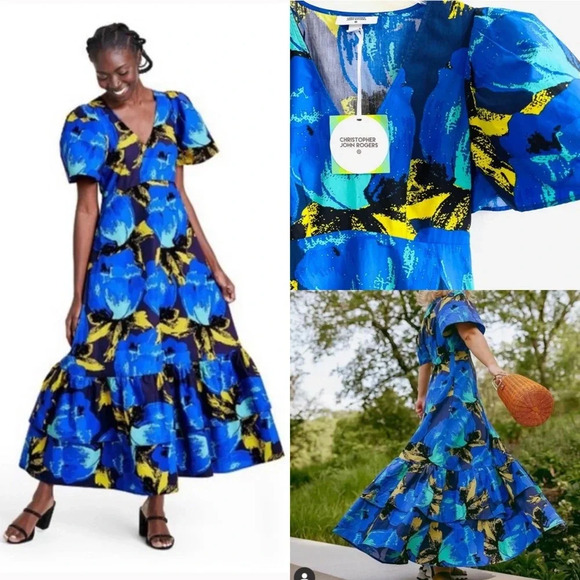 Christopher John Rogers x Target Blue Dress 0 - Picture 1 of 16